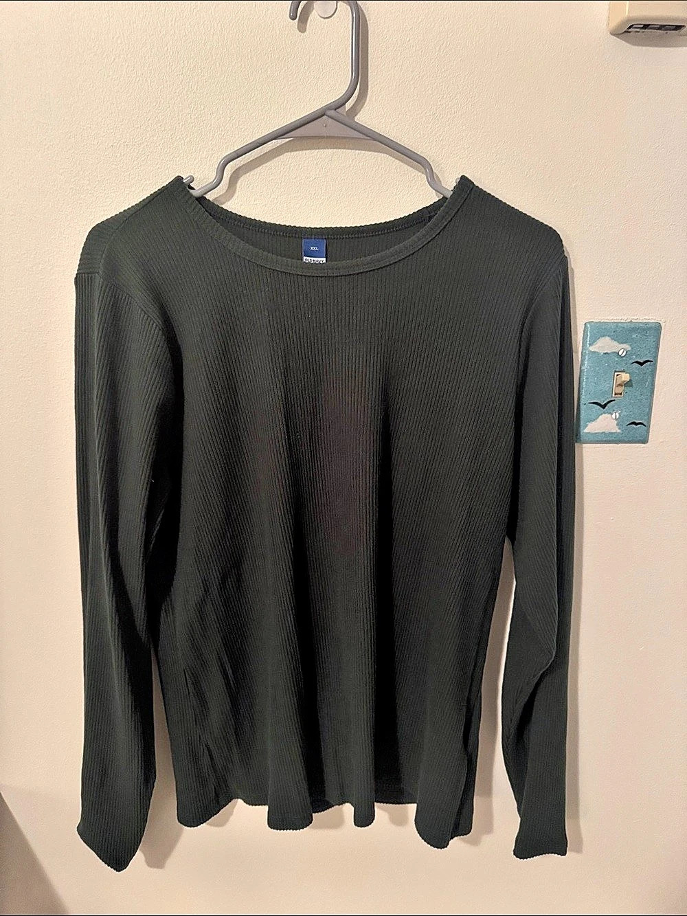 Old Navy Long-Sleeve Built-In Flex Waffle-Knit T-Shirt Black
